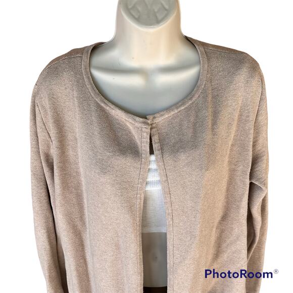 Tommy Hilfiger Double Knit Open Cardigan Sweater Coatigan Duster Womens M - Picture 2 of 9